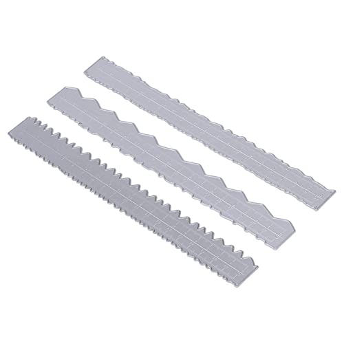 Deckle Edge Liniaal Tearring Liniaal Carbon Steel 3 stuks Onregelmatige randen Liniaal DIY maken Carbon Steel Embossing Aantrekkelijke decoratieve lichtgewicht kaarten maken gereedschap