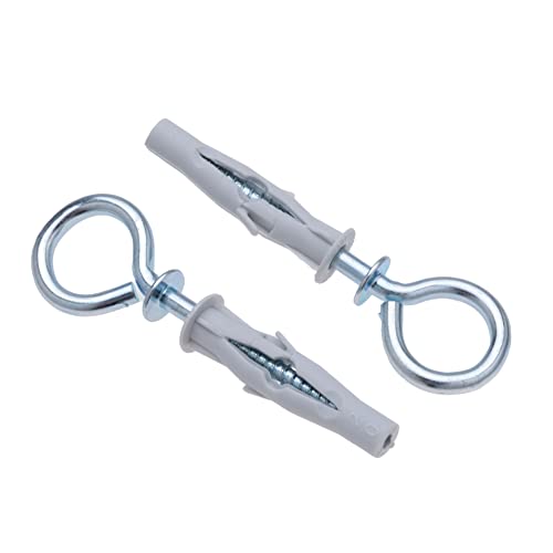 8/4.5x85 oogschroef met wandplug, ringschroeven met pluggen, zelftappende ronde oogschroeven met anker, oogbollen voor beton, gipsplaten, baksteen, gips, steen, plafond (verpakking van 25)