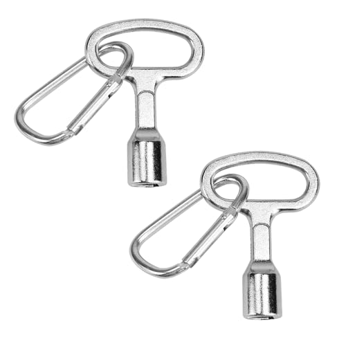 Set van 2 Driehoekige moersleutels, Universele 3-zijdige sleutel, Barrier, Brand Brigadesleutel, Driehoekige moersleutel met karabijnmoersleutel, Driehoekmoersleutel voor Radiator, Prullenbak, Lift