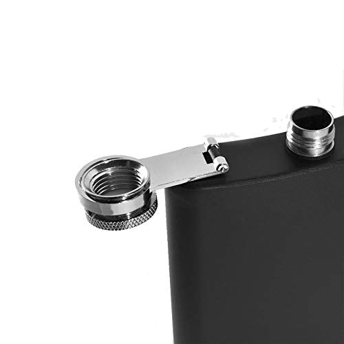 Stainless Steel Hip Flask in Matte Black, 8 oz, Ca. 235 ml Pocket Bottle Schnapps Bottle Drinkfles
