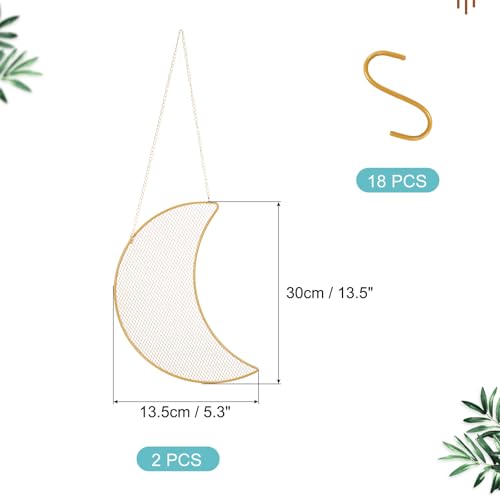 2 Set oorbellen houder Organisator Muur, kettinghouder hangende oorbellen Organisator sieraden Organisator Muur met 6 haken voor oorbellen ketting sieraden Wall Home Decoratie, Maan