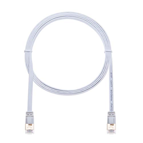 CAT 7 Internetkabel RJ45 Gigabit netwerkkabel platte kabel Compatibel met TV Samsung LG Sony/Router TP-Link/PS3 PS4 Xbox/Switch Sky Box Hub/WD Seagate QNAP/Zmodo Annke 1m wit 4