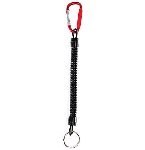 Carabiner Lanyard Chain, Retractable Lanyard Keychain Spring Stretch Cord Safety Keychain for Key, Rowing and Camping 18,5cm/7.28" Rood