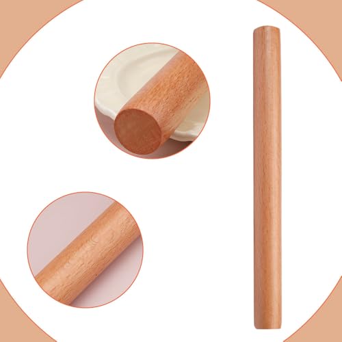 Houten rollende pin, beuken hout rollende pin natuurlijke logboeken geen handvat gebruikt hout voor taarten gebak brood koekjes maken shortcrust gebak 4
