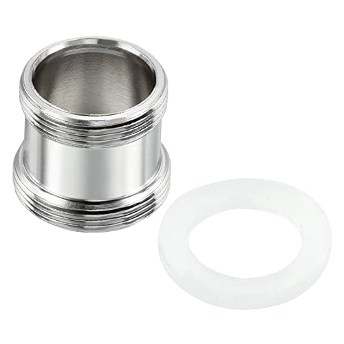 M24*1.0 Male to M22*1.0 Man Thread Faucet Adapter, Chrome Plated Aerator Connector Past op Tuinslang Water Filter, Zilver