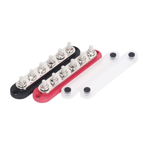 Verzamelrail, 300 A, 12-48 V, 5 bouten, aardverdeler met beschermingkap voor auto's, boten, klemstrip van messing 5