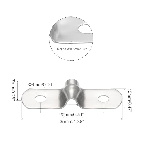 0,9 inch/5mm Stijve Pijpen Tape Clamp, 30 stuks 304 Roestvrij staal Twee gaten U Gevormde Buis Klem voor Tube Bevestiging