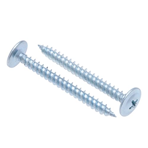 4.2mm X 50mm Flange Head Phillips Zelftappende Schroeven, Truss Head Gegalvaniseerde Staal Schroeven, Fijn Thread, Pankop Schroeven voor plaatstaal, Plasterboard en Hout (25 st.)