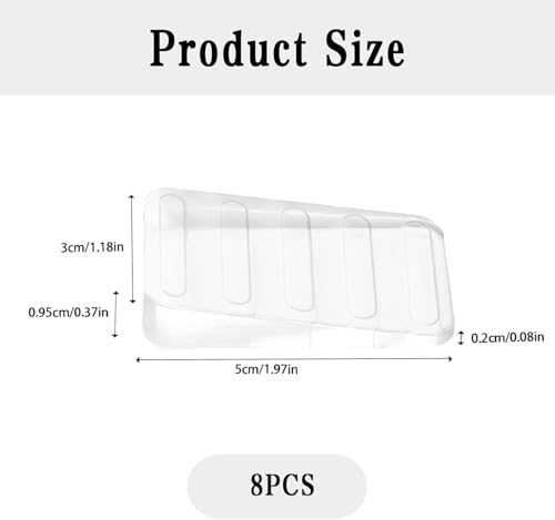 8 stuks White Deur Wedge, 3 x 5 cm, Small Deur Wedge, Multifunctionele Deur Wedge, Non-Slip met 4 Non-Slip Strips, ABS Wedges, Plastic, voor het nivelleren van Uneven Tafels, Ladenkast, Meubilair