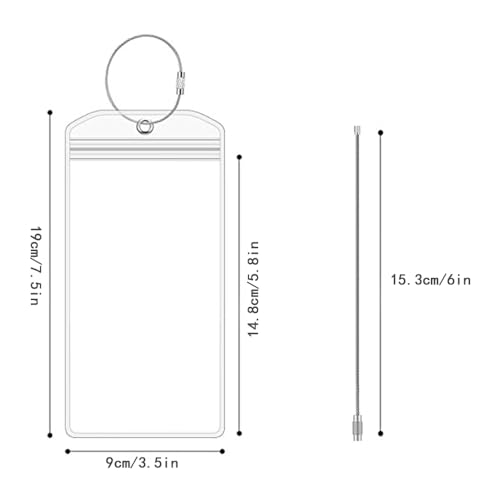 12 stuks Cruise Bagage Tags, 9x19cm Grote Heldere Plastic Bagage Tags Heldere Bagage Tags Geritsde en stalen lusjes, Waterdichte Cruise Bagage Tags voor