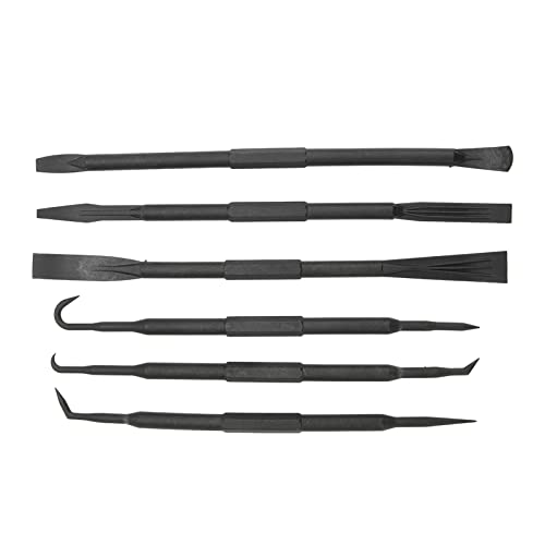 6-Piece Cow Hook Set Dual Ended ABS Plastic, zwart voor het verwijderen van O-Ring Sealing Accessoires