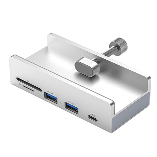 Sea USB Hub met SD TF Card Reader Bureau USB Hub met 2 USB 3.0 poorten 1 USB-C poort Aluminium USB Hub Clamp Adapter