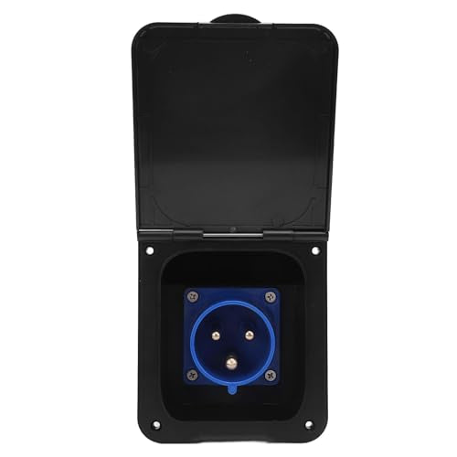 RV Power Connector 32A Inbouw Waterdichte Shore Power Connector Camper Trailer (BLACK) 5