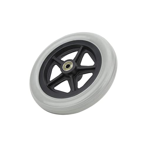 7 inch rolstoel voorwiel, 608ZZ 176mm grijs rubberen scroll wiel vervanging wandelaar voor mensen met een handicap