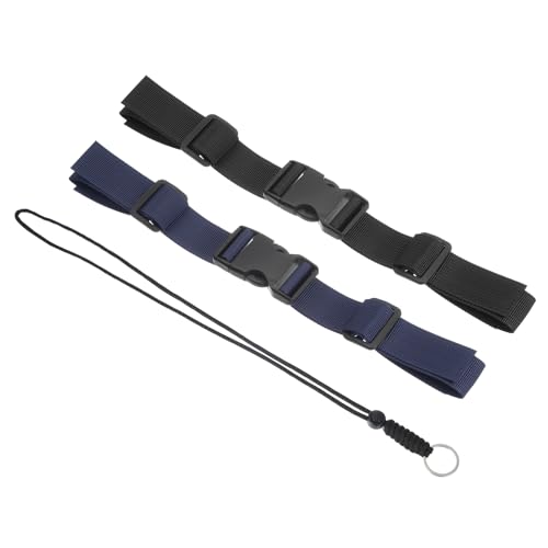 Rugzak borstband set, 2 stuks Polyester Webbing verstelbare vervangingsband met snelle release en anti-verloren lanyard voor Bag Outdoor Wandelen, Blauw/Zwart, Blauw/Zwart, 27cm