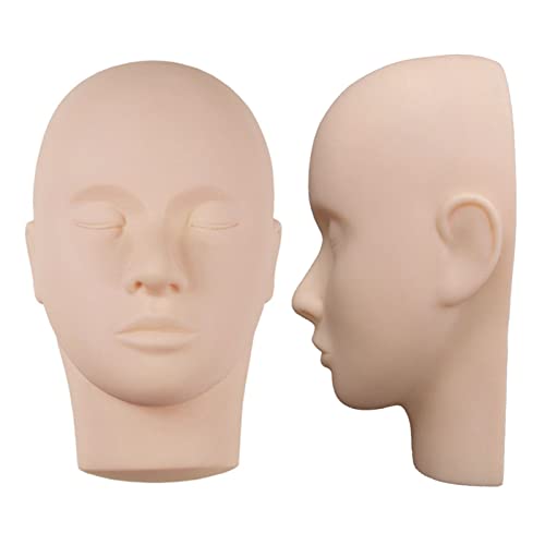 Lash Mannequin Head, Vervang Oogleden Mannequin Head, Make-up Soft-Touch Rubber Oefenhoofd voor Lash Extension Practice