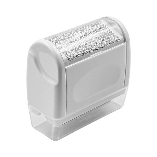 Vertrouwelijke Roller Stempel Wide Rolling Security Stempel Veilige Vertrouwelijke ID Blackout Beveiliging Identiteit diefstal Rolling Data Defender Inclusief 3 Pack Refills, Adres Blok 3