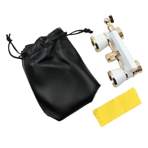 Sea Opera verrekijker telescoop, 3 x 25 Opera glazen met handvat, verrekijker Portable Telescope Gift for Men, Women(White)