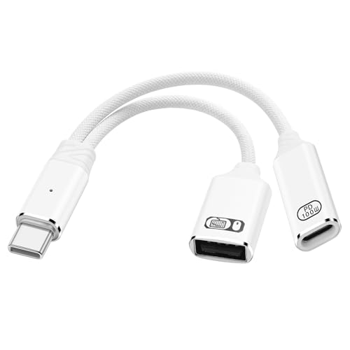 USB C naar USB OTG Adapter 1 in 2 Splitter USB C Man naar USB Een vrouw met 100W PD Laadkabel Type C OTG Vrouw voor Smartphone, Tablet, Laptop, enz.