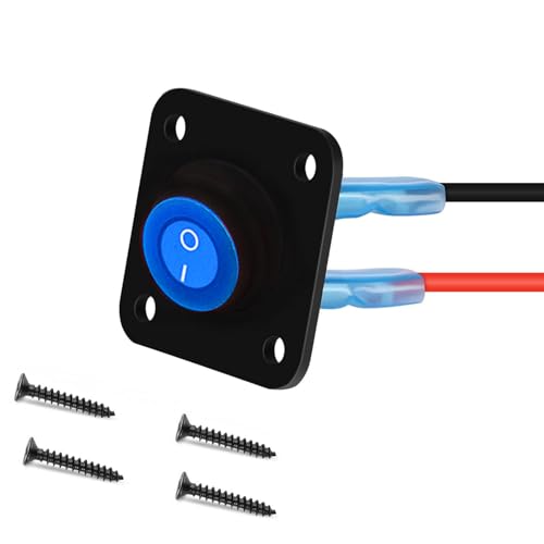Switch Panel Ronde Switch 12V 3 Pin DC 12V-24V 20A AAN/UIT, 1 Groep LED schakelpaneel voor auto, boot, vrachtwagen, blauw