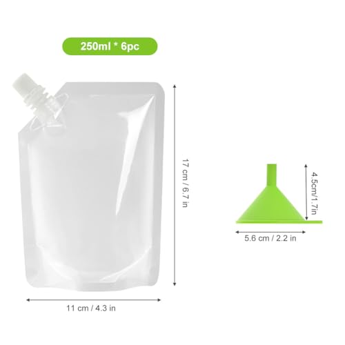 6 Stuks Drinktassen voor Festivals, Navulbare Drinkzakken, Duidelijke Plastic Flessen voor Reizen, Herbruikbare Leakproof Reizen Drinktassen, Picknick Camping Party Halloween Warm