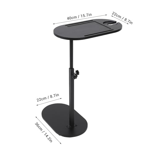 Kleine C vorm zijtafel, zijtafel zwart, C vorm tafel, koffietafel voor kleine ruimte schuin onder, voor woonkamer, slaapkamer