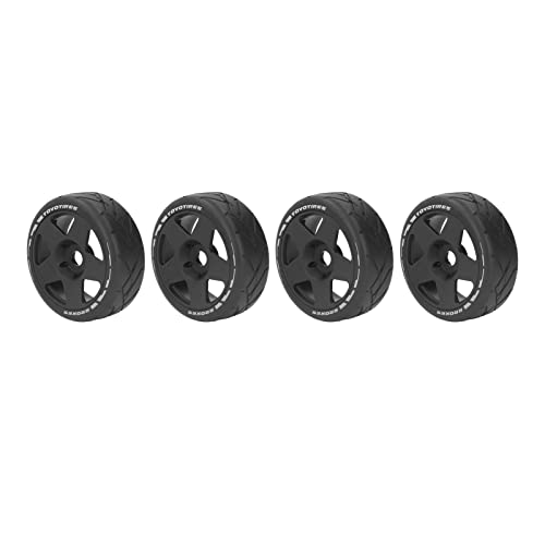 4Pcs 1/8 GT RC Wielen, Strong Grip Road Banden Draag resistent op wegwielen met 17mm adapter (BLACK)