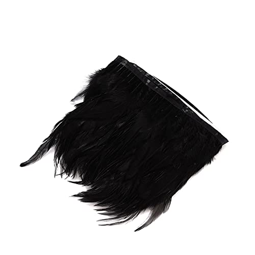 2 m Veerrand, Veer Fringes met Satijn Lint, 10-15 cm breed, Veren, Fringes, Lint, Decoratieve rand, Kostuum accessoire, Naaiaccessoires voor DIY ambachten, Kostuums, Kleding, Kleding