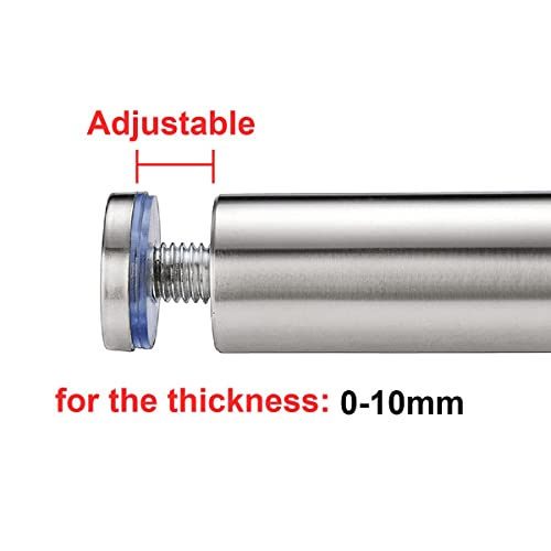 20 x Spreider Schroeven, Glas Adverteren Shaft Spacer Bolt Fix Glas Standoff reclame, roestvrij staal, 12 x 40 mm, met schroef bevestiging accessoires 4