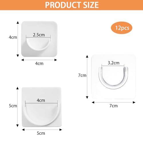 12 st. Zelfklevende Douche Gordijn Rod Houder Geen Boring Transparante Kleine Spanning Rod Bracket Ondersteuning Heavy Duty Wall Hold Tool Zelfklevende Rod Mount Reainer voor Wall Mount