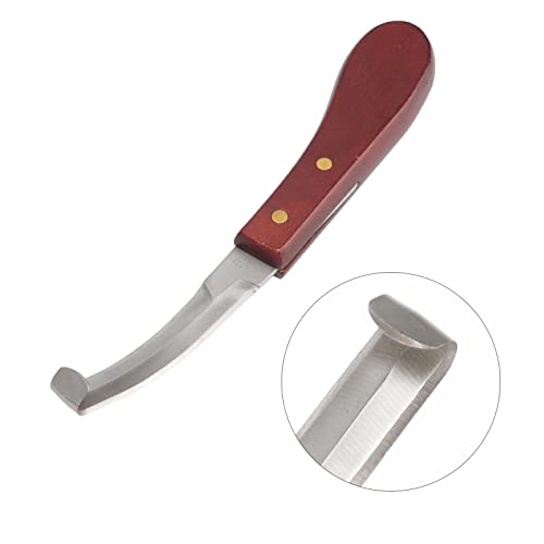 Scherpe Hoefmes, Hoefmes met houten handvat Hoef Mes Razor Roestvrij staal Dubbelzijdig mes Ergonomische houten handvat Hoef Edge mes voor hoefhoef Hoeven 3