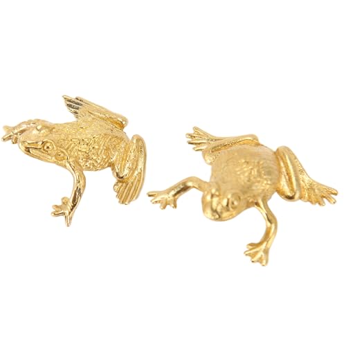 2PCs Feng Shui Geld Kikker fortuin, prachtige retro hand gepolijste Lucky Pad decoraties Charm Wealth Frog voor interieur ornamenten