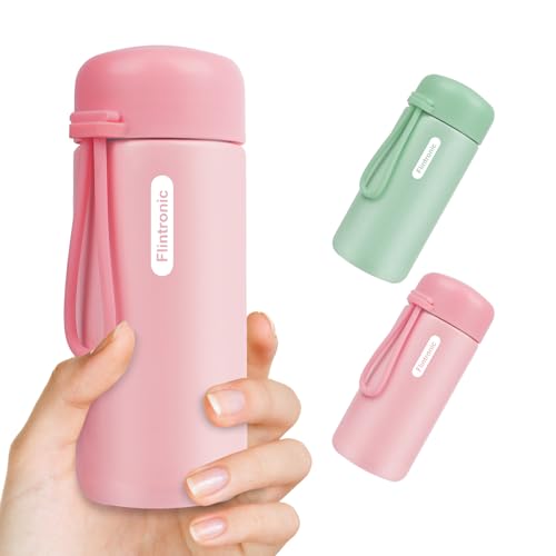 150ml Mini Thermische Flask, roestvrij staal Geïsoleerde waterflessen, dubbele wand Vacuüm kleine fles, Leakproof Drinkfles met handvat voor warme en koude dranken, koffie, sap - Roze