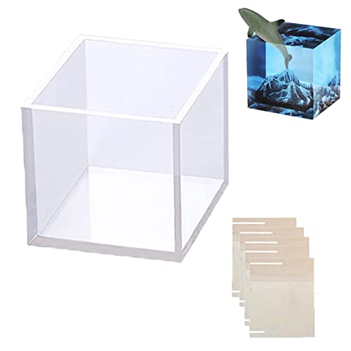 Siliconen mal Cubique Modellen Weergave Ornamenten Vorm Hars Zeep Kaarsen Basis hangers Cubic Square Epoxy Casting mallen DIY Ornaments Weergavehouder Handgemaakte Decoratie (8CM)