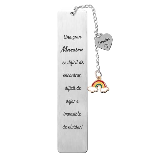 Bladwijzer Spaanse leraar, inscriptie Una Grande Maestra es dificil de encontrar, Dificil de dejar efficible de olvidar