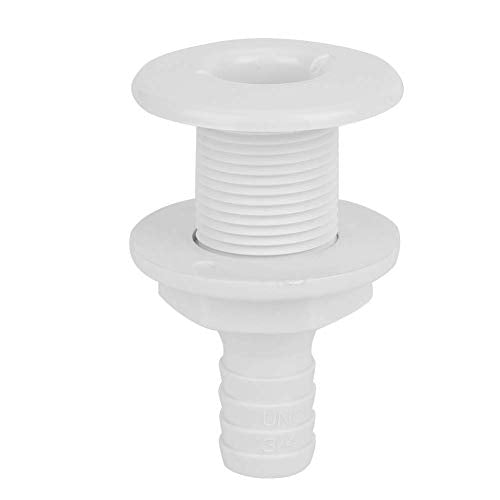 Thru Hull Fitting, 3/4in Plastic Marine Thru Hull Uitlaat Fixtures Boot Drain Outlet Plug Wit 4