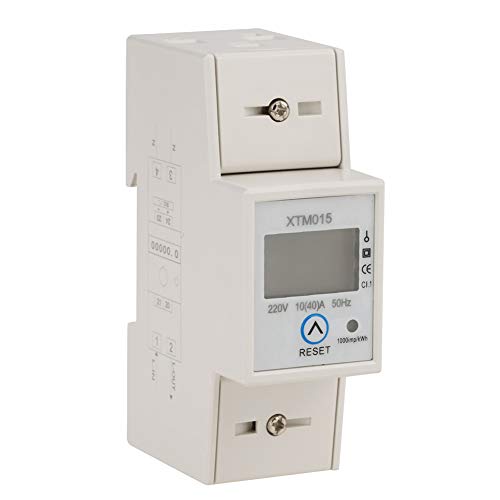 Fafeicy XTM015 DIN rail elektrische meter, 220V 10 (40) Een digitale 1-fase 2-draads 2P DIN rail elektrische meter, voor het meten van actief energieverbruik, nauwkeurigheid klasse 1