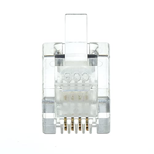 Switch, 6P4C, RJ11, Phone Modular Plug - Phone Line Cord Switch, Compatibel met zowel Solid als Stranded Wire - Pack van 10