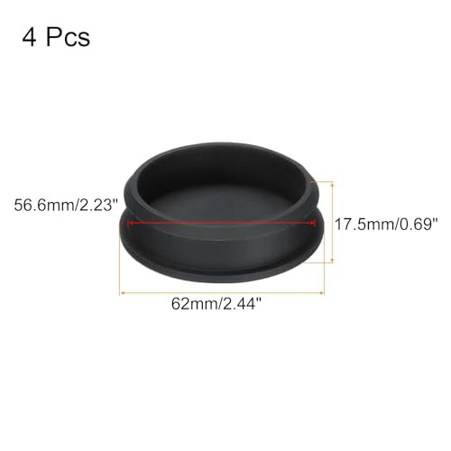 4 st Siliconen Snap-on Stoppers, 56,6mm Diameter Gatstoppers, Rubber Panel Afdichting Hoes, Countersunk Type Panel, Ronde voor Keuken, Rubber Bulkheads, Waterdichte Afdichtingspluggen