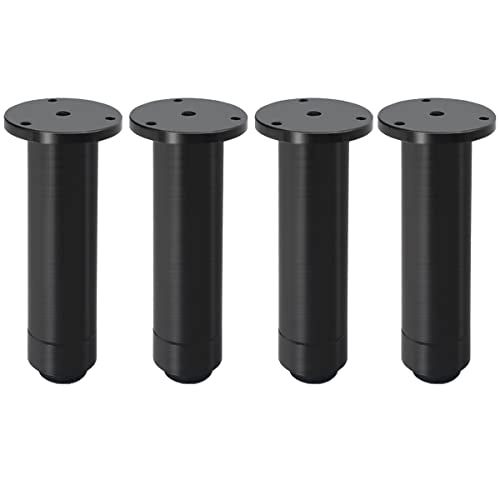 4 stuks zwart 120mm verstelbare benen, dikke meubels voeten, aluminium Legering zware benen, cabinet benen, voor badkamer cabinet voeten Sofa Voeten koffie tafel voeten (Verstelbare hoogte 0-25mm)