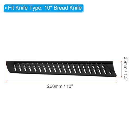 PP Veiligheidsmes Cover Mouwen voor 10 inch Broodmes, 2 Pack Messen Edge Guard Blade Beschermer Universele Mes Scheath voor Keuken, Zwart