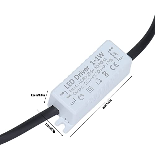 LED driver (1 x 1 W) constante stroom, 300 mA, ingang AC85-265 V, uitgang 2-4 VDC, voeding driver aansluiting 4
