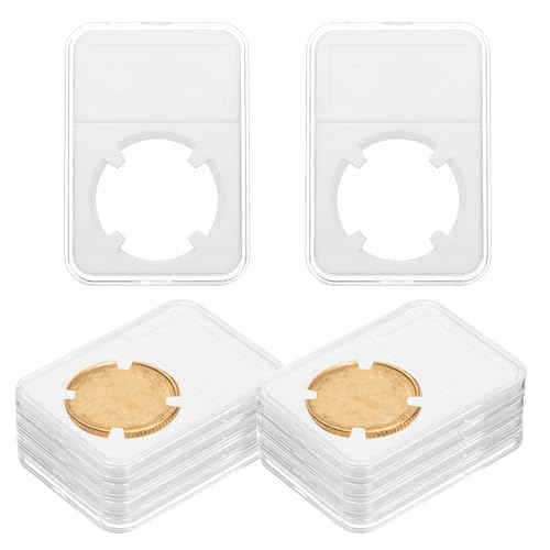 35mm Coin Lab Weergavehouder, 10st Clear Plastic Munt Opbergdoos met vier punten voor Coin Collector Bescherming en Organisatie