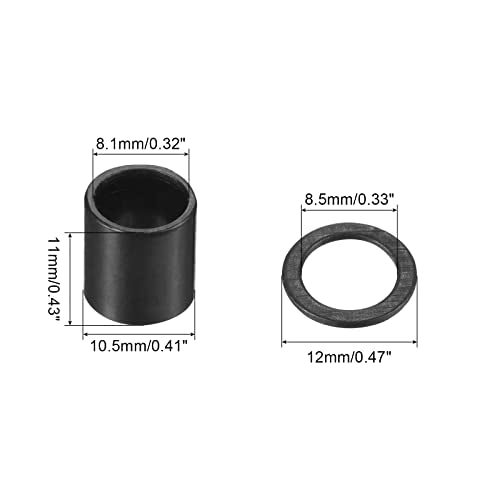 Skateboard 16 Bearing Spacers en 40 Wasmachines Set, Long Plate Speed Rings, Scooter As Vervanging Accessoires voor Skateboard Longboard lagers, Vrachtwagens en Wielen, Zwart