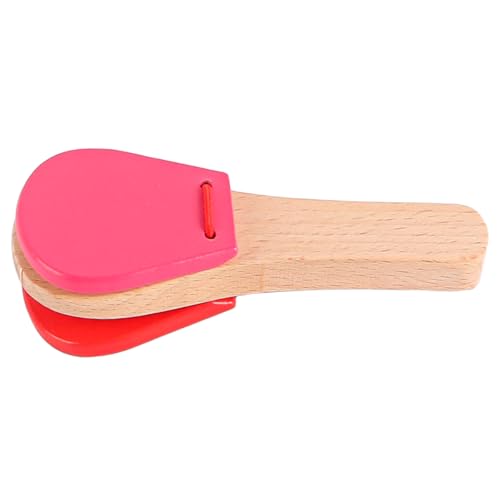 Verpakking van 2 houten castanettes, percussie-instrumenten, houten castanettes, leerinstrumenten, vingerkastagnetten, ritmemuziekinstrumenten