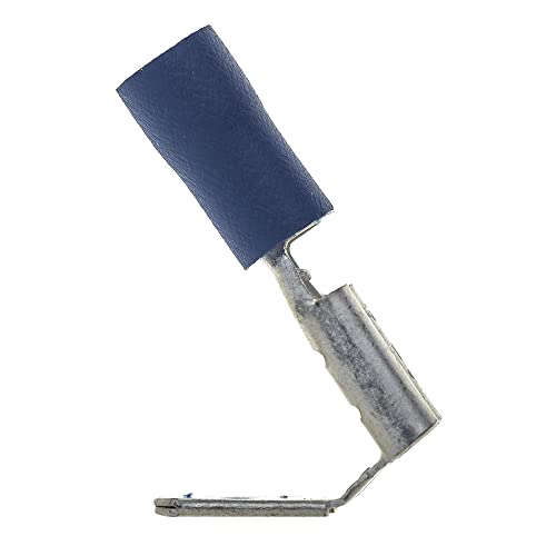 6,35mm Crimp Terminal Multi Stack Diconnector, Pack van 100-15A, Blauw, Heat Shrink Tubing Spade Connectors, Dubbele Quick Coupling, PVC Semi-insolated Piggyback Splice Man/Vrouw 4