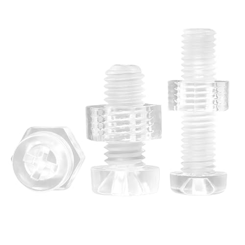 Schroeven en moeren, 20 stuks, M6 x 25mm Phillips Schroeven, M6 Noten, Heldere Acryl Schroeven en Hex Noten voor Machine Accessoires