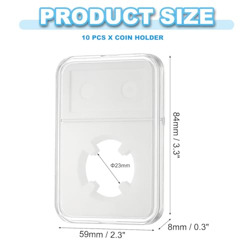 23mm Coin Lab Display Holder, 10 stuks Plastic Clear Vier Tip Plastic Coin Opslag Box voor munten Verzamelaars voor opslag en organisatie