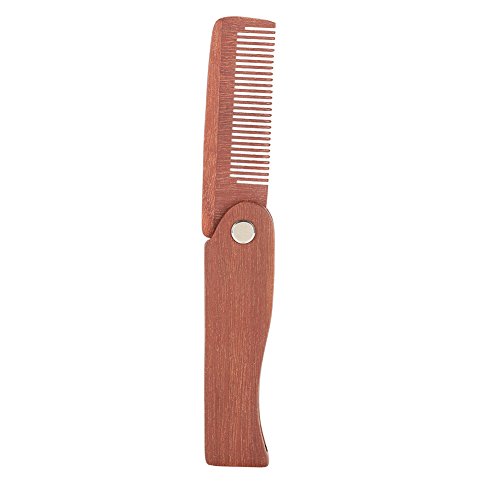 Opvouwbare Houten Comb, Natural Wood Hair Comb, Draagbare Baard Comb, Opvouwbare snorvormer Comb (10,5 x 3,2 x 1,5 cm), lichtgewicht en draagbaar, gemakkelijk te dragen