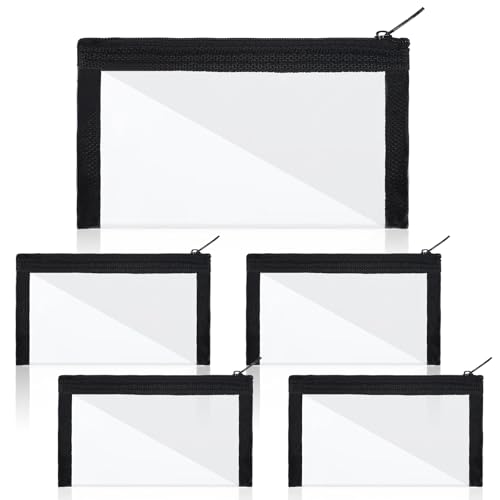 5 stuks Clear Zipper zakjes voor Organiseren, Zipper TPU zakjes, Multifunctionele Waterdichte Zipper reistas voor Office Supplies, Cosmetic Portemonnee, Potlood Organiseren